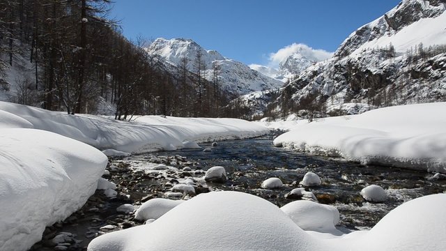 Ruscello innevato