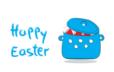 Funny Easter eggs. Easter eggs painting concept