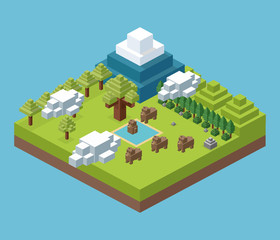 Isometric icon design 