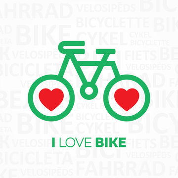 Bike icon. I love Bike poster. 