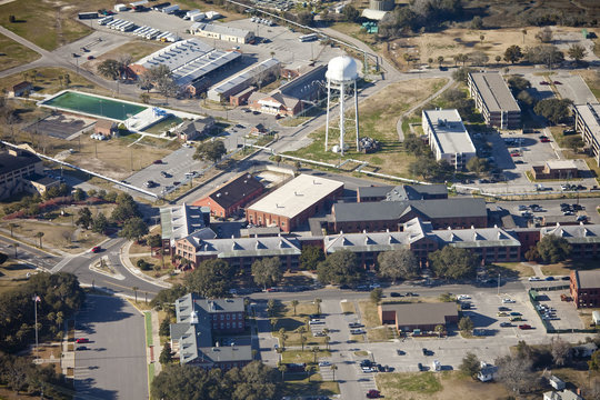 aerial shopping center at Parris Island, South Carolina