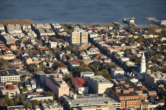 aerial view of Charleston south carolina