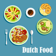 National dutch cuisine dishes and desserts