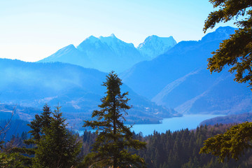 Panorramic view of lake Plastira (Limni Plastira) Greece.