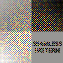 Colored circles. Set of seamless pattern