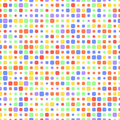 Colored squares of different sizes. Seamless pattern