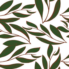 Pattern with leaves and lines