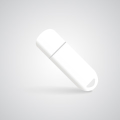 USB flash drives. Blank mockup for design. Vector white object