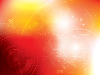 abstract technology background with hexagons