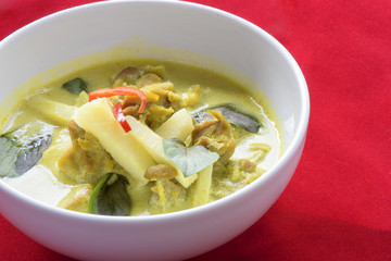 spicy chicken-curry in coconut milk