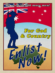 WW1 Style ANZAC recruitmant poster.