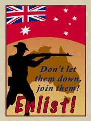 WW1 Style ANZAC recruitmant poster.