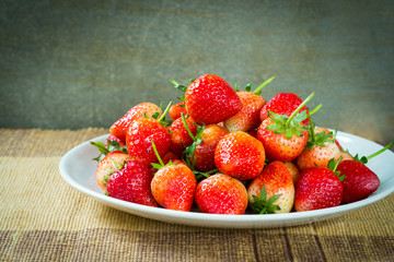 Strawberry in dish