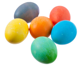 Easter: Group Of Colorful Dyed Easter Eggs