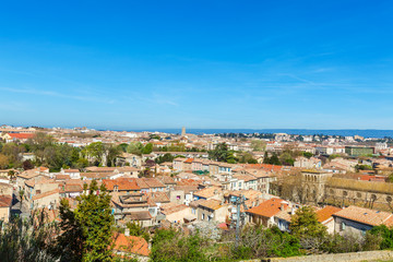 Fototapeta na wymiar View of Lower City, Carcassonne, France