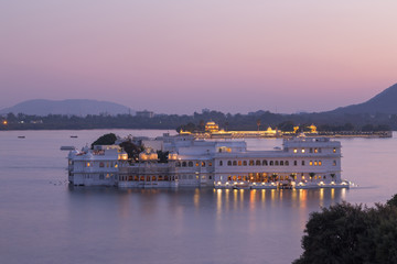 Taj Lake Palace at Udaipur city, India