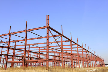 Steel structure workshop is under construction