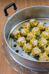 Tim sum or Dim sum.(Steamed pork dumpling) a very good taste and