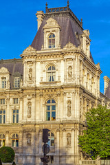 Fototapeta na wymiar Office of Mayor of Paris - Hotel de Ville, France