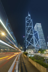 Fototapeta premium Night Traffic in Hong Kong City