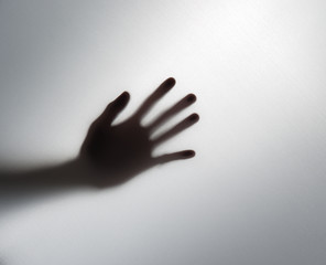 Obraz premium Silhouette of a hand in the back light,blur image