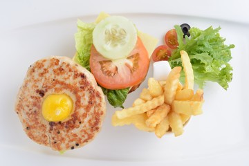 The Burger Ring with egg,cheese and vegetable