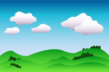 Obraz premium Peaceful idyllic neutral landscape vector background
