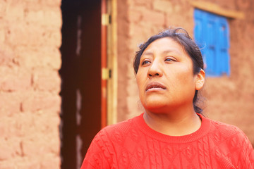Aymara woman in the countryside