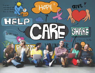 Care Donate Charity Protection Secured Concept
