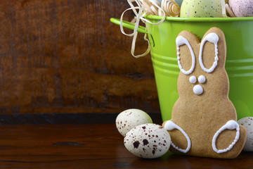 Happy Easter gingerbread cookie bunnies