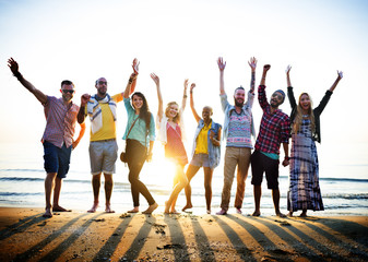 Obraz premium Friendship Freedom Beach Summer Holiday Concept