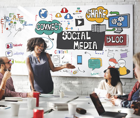 Social Media Technology Global Communication Concept