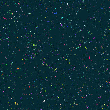 deep black background with noize made of tiny colorful strange particles
