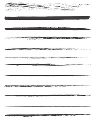 Vector seamless pattern with black brush strokes. Monochrome hand drawn
