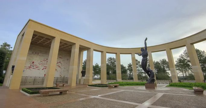 4K Timelapse Sequence of Colleville, France - The  Normandy American Cemetery and Memorial.