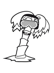 celebrate dj party comic cartoon glasses sunglasses headphones face funny club music holiday malorca