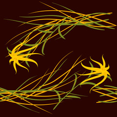 Fototapeta na wymiar Vector illustration seamless floral pattern against dark background