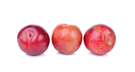  red plum isolated on white background