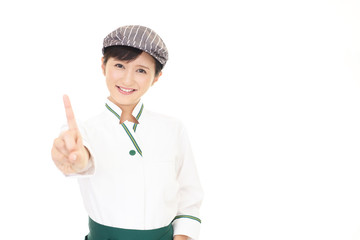 笑顔のウェイトレス
