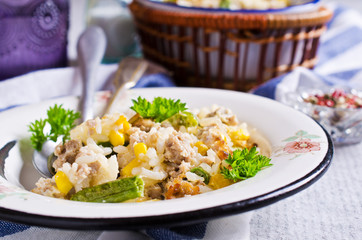 Casserole with rice