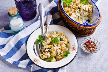 Casserole with rice