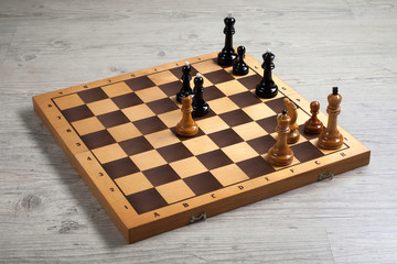 Chess. Chess board battle black and white