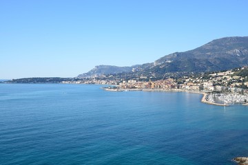 Fototapeta na wymiar cote d'Azur with Menton and Monte Carlo