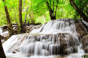 Waterfall in forest in Thailand.