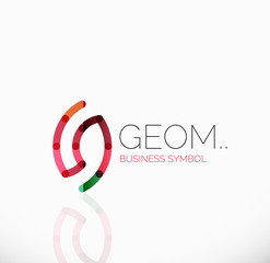 Fototapeta premium Logo, linear abstract geometric icon