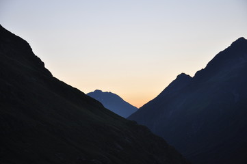 Fototapeta na wymiar Sunrise over Silvretta