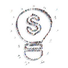 people  light idea dollar cartoon