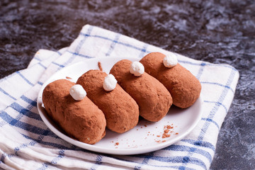 Small chocolate cake. Sweet Cake 