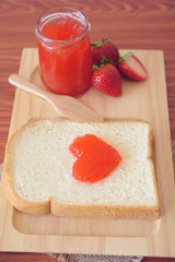 Strawberry jam with bread