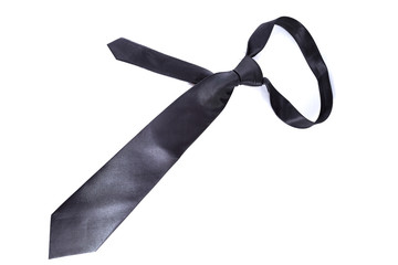 black necktie on white background